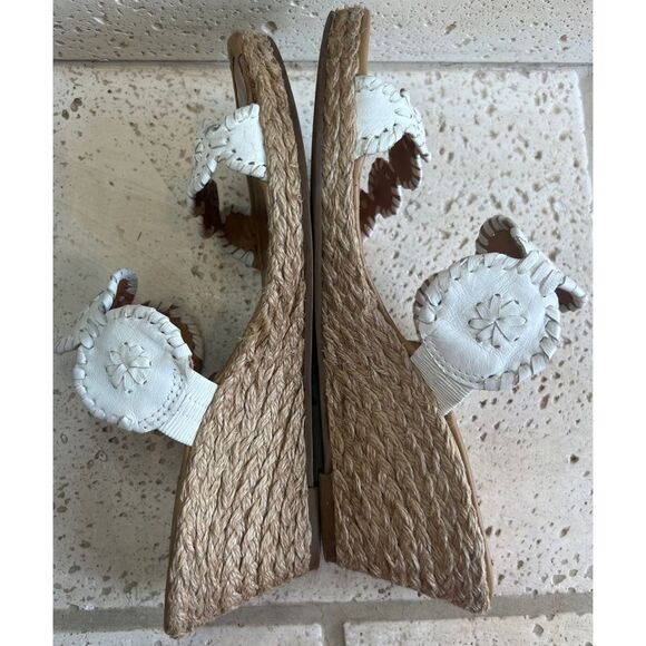 Jack Rogers Shelby White Leather Wedge Espadrille Slip On Sandals Size 8… - Picture 8 of 14